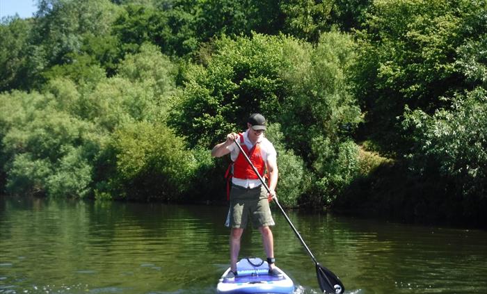 Stand-up paddleboarding with www.inspire2adventure.com on the River Wye Monmouthshire. Perfect for families, friends and groups looking for a half day